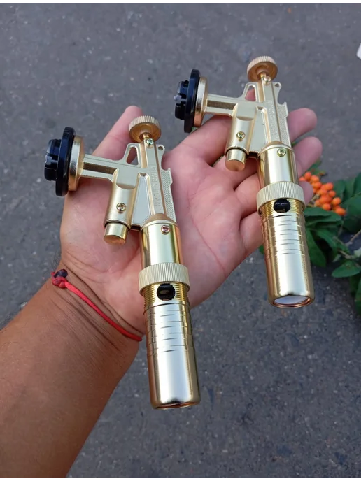 XXX1 Газовая горелка для баллона латунь с пьезоподжигом 985, желтый, 2 шт