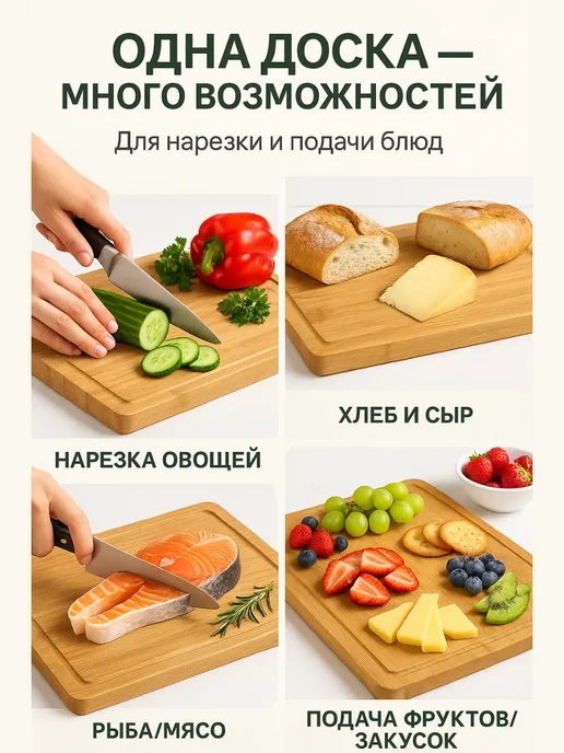 ASBO2 Доска разделочная деревянная 22х32 см, 22x32 см, фото 3