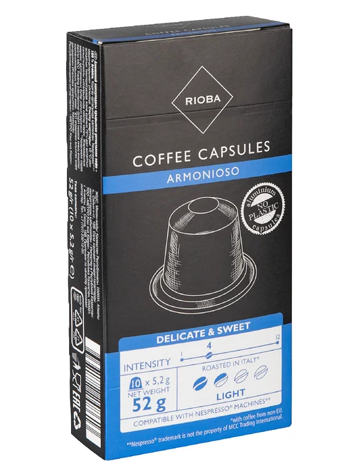 Rioba Кофе в капсулах Armonioso для Nespresso 10шт, 52г, 10 шт, 52 г, фото 2