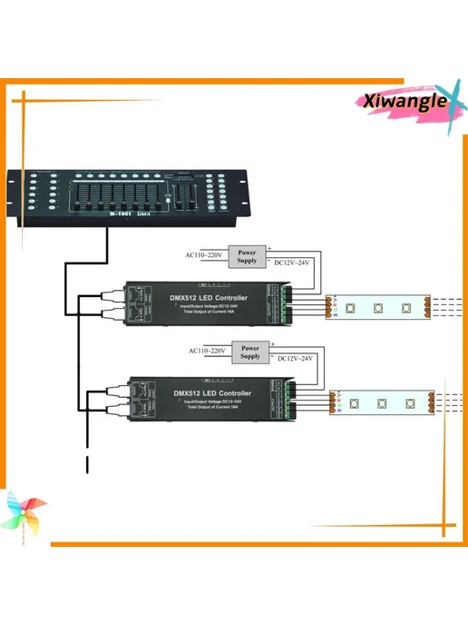 Контроллер DMX512 512Декодер 4 канала 12-24V DC, вариант, фото 5
