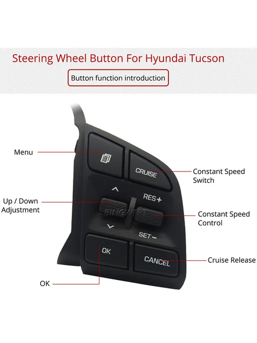 Кнопки рулевого колеса для Hyundai Tucson 2015-2019, вариант, фото 5