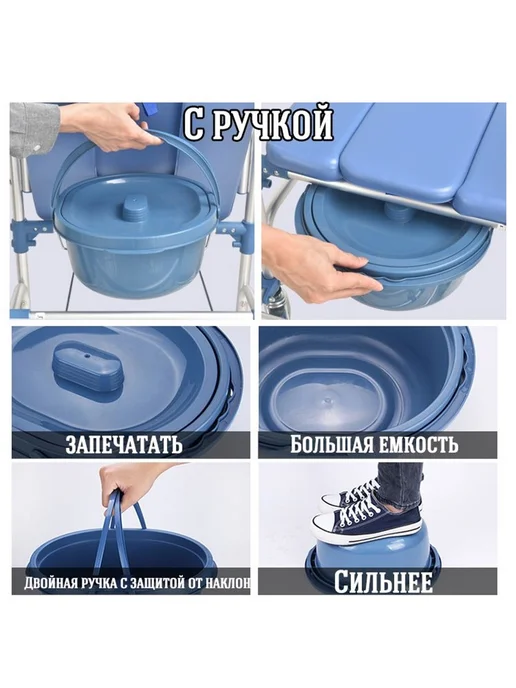 Инвалидная коляска механическая, синий, фото 7