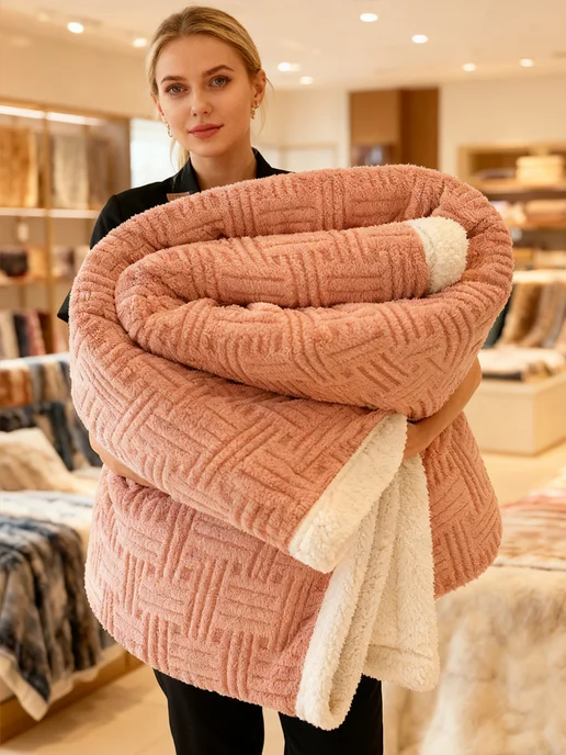 ikea-home Плед 200х220 мягкий на диван угловой пушистый теплый, 200x220