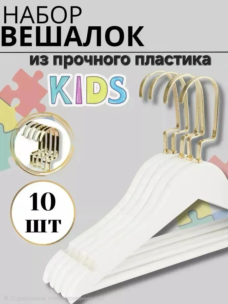 Вешалки для одежды детские пластиковые 10штук