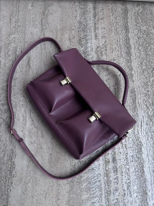 Shapely bags Портфель кожаный для документов А4, розовый, фото 2