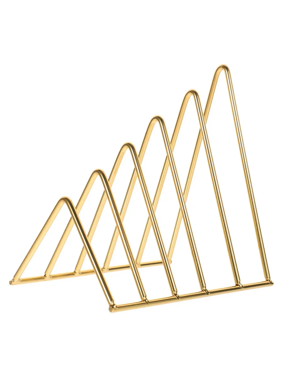 Газетница из железа, золотистая, 14x13.5x9.5 см