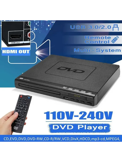 DVD-плеер GLZ33 с верхней загрузкой дисков черный, черный, фото 3