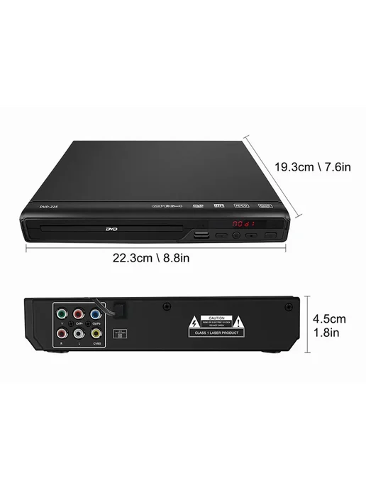 DVD-плеер GLZ33 с верхней загрузкой дисков черный, черный, фото 7