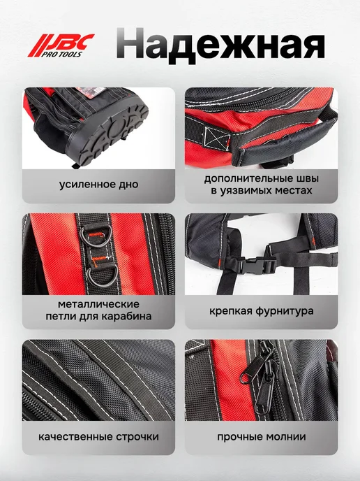 JBC Сумка для инструментов рюкзак, черный, фото 3