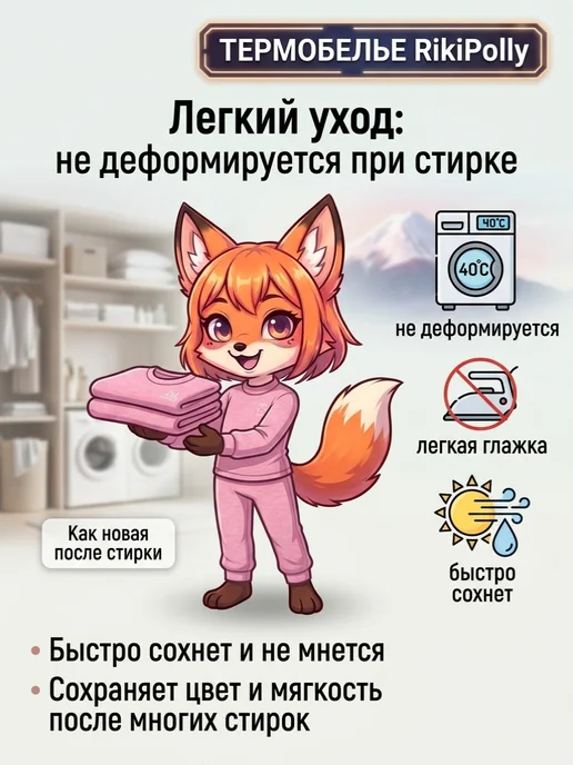 Термобелье детское комплект штаны и кофта, розовый, фото 4