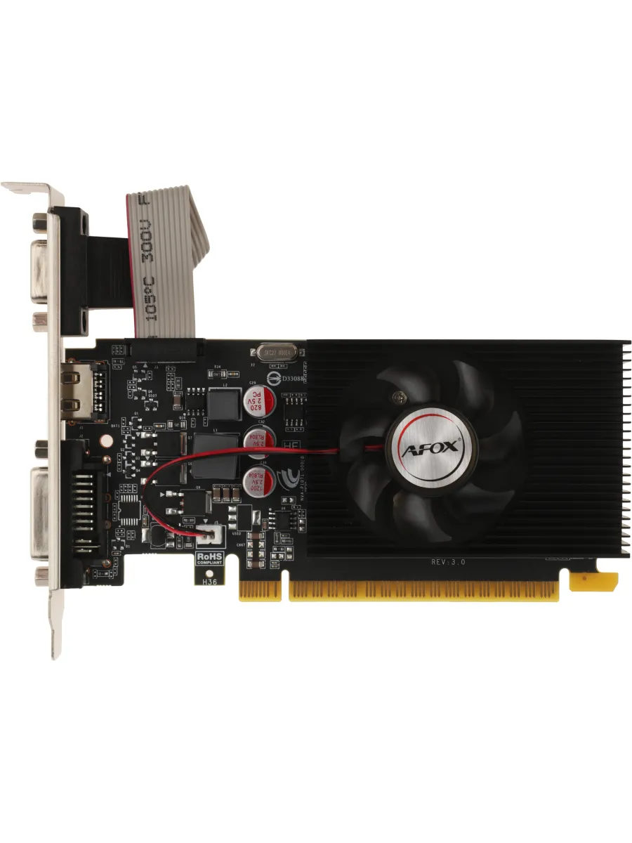 AFOX Видеокарта PCI-E 3.0 AF610-2048D3L7-V6 NV GT610 2Gb 64bit GD