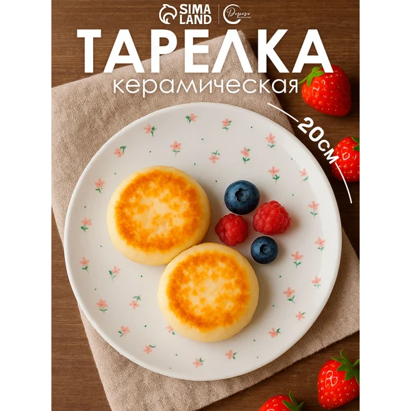Тарелка обеденная керамическая, 20 см