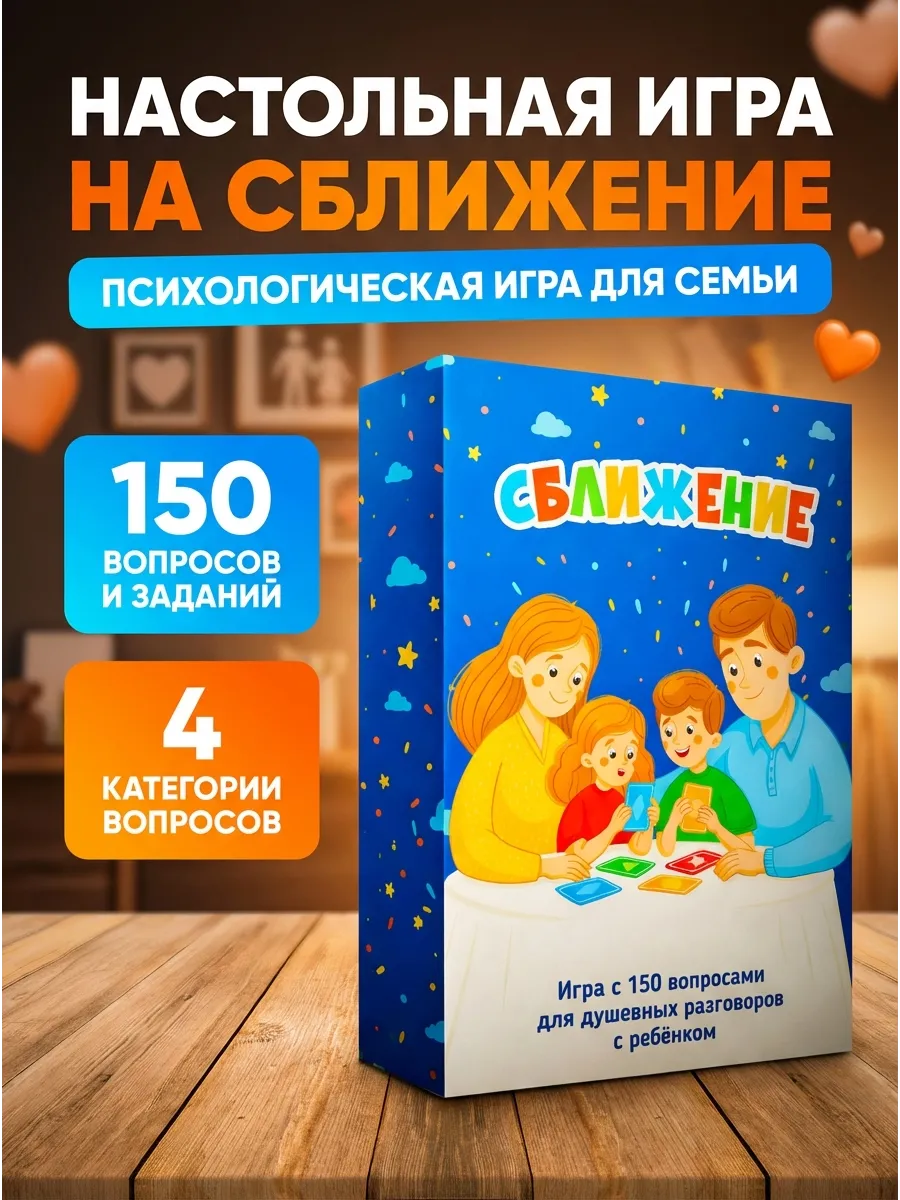 Настольная игра для детей, вопросы дня ребенку на Сближение