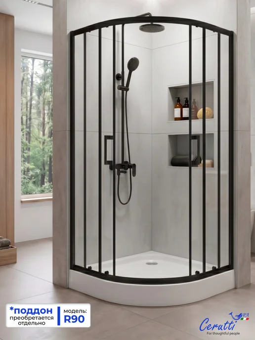 Cerutti spa Душевой уголок VIVA90B N (90x90x195), без поддона, 90x90x195, фото 2