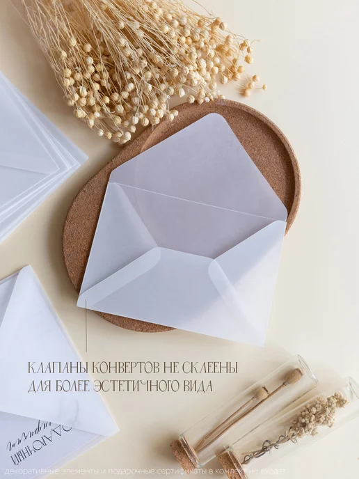 СВЕТ КОНВЕРТ Конверты для пригласительных, сертификатов из кальки 10 шт, 30 шт, фото 3