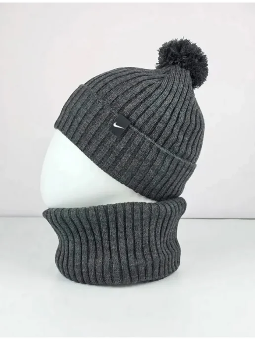 Nike Шапка со снудом подростковая, черный, фото 5