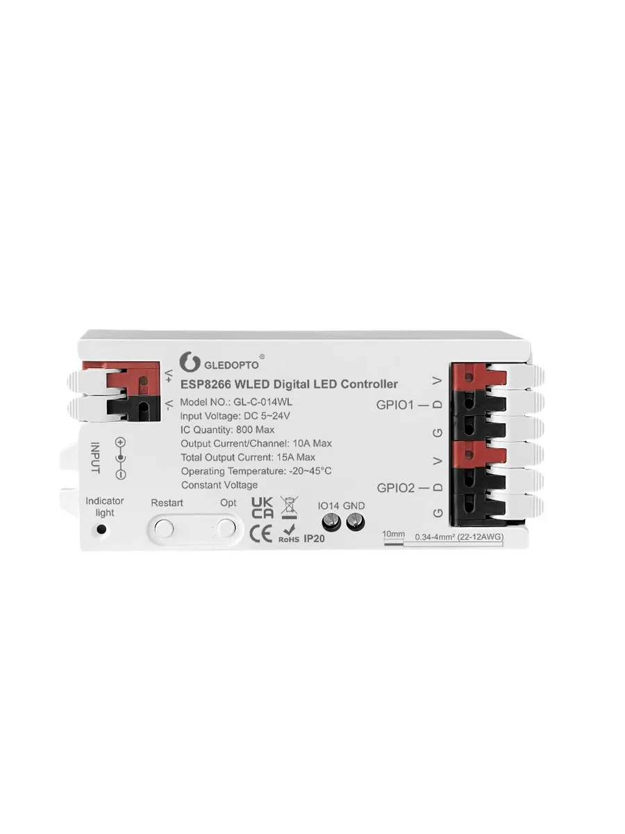 Контроллер ESP8266 WLED RGB 800IC д/я WS2811, 14А,
