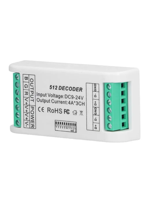 Контроллер DMX512 Декодер RGB RGBW DC12-24V 3 канала, 9-24В LED, фото 2