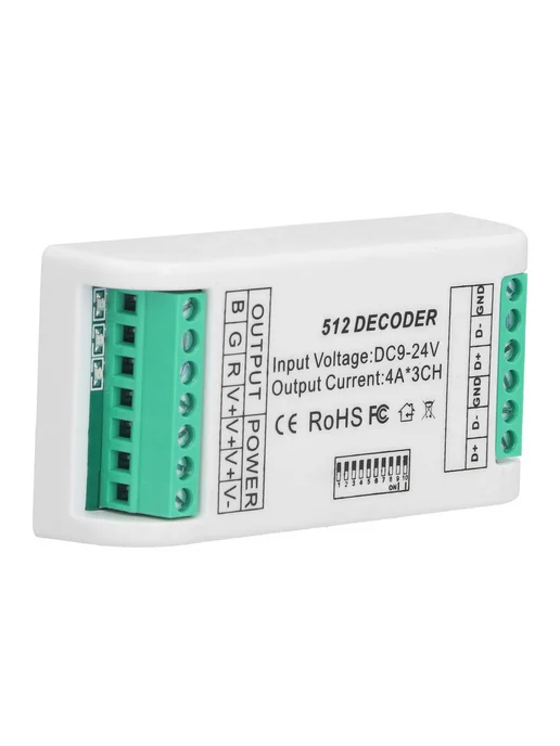Контроллер DMX512 Декодер RGB RGBW DC12-24V 3 канала, 9-24В LED, фото 3
