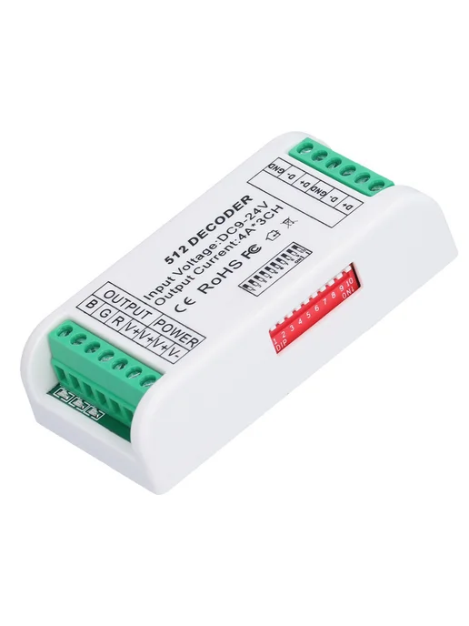 Контроллер DMX512 Декодер RGB RGBW DC12-24V 3 канала, 9-24В LED, фото 4