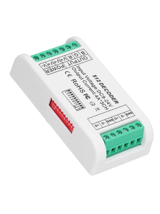 Контроллер DMX512 Декодер RGB RGBW DC12-24V 3 канала, 9-24В LED, фото 5