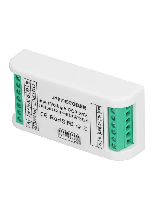 Контроллер DMX512 Декодер RGB RGBW DC12-24V 3 канала, 9-24В LED, фото 6