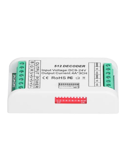 Контроллер DMX512 Декодер RGB RGBW DC12-24V 3 канала, 9-24В LED, фото 7
