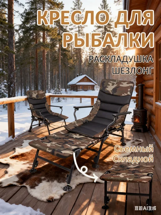 mircamping Кресло шезлонг складной для дачи отдыха, черный