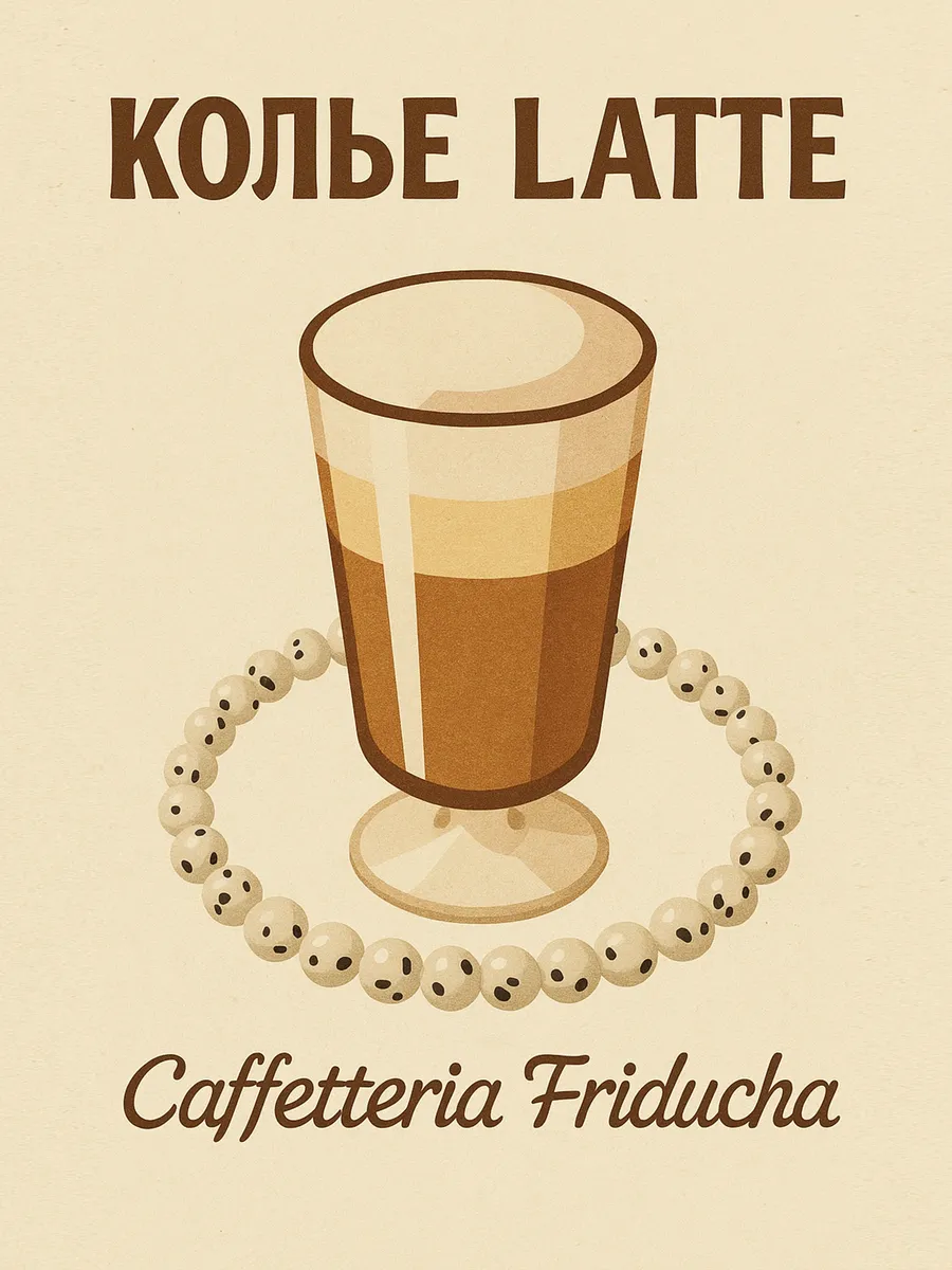 Колье Latte из белых каменных бусин, 45 см