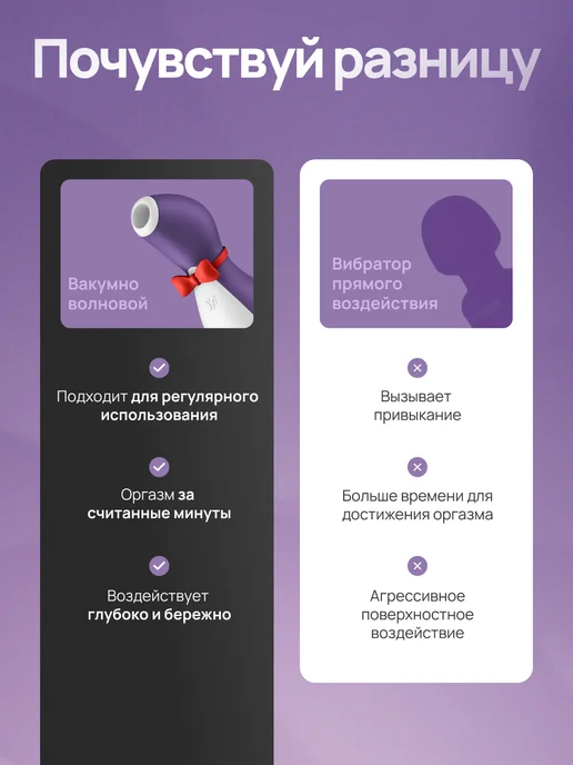 satisfyer Вибратор Пингвин на батарейках вакуумный стимулятор клитора, фиолетовый, фото 7