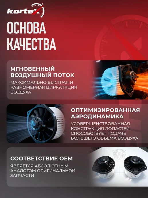 Kortex Моторчик печки Хендай Санта Фе с крыльчаткой, вариант, фото 7
