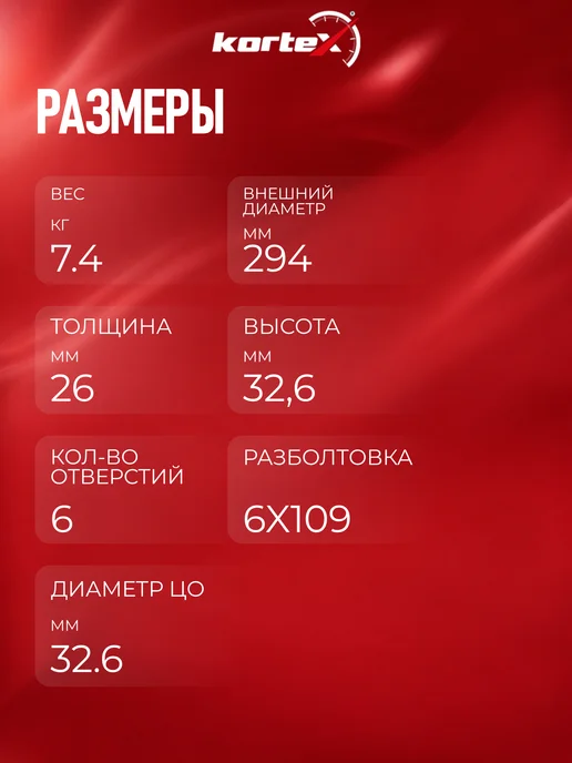 Kortex Тормозной диск передний Ссангйонг Рекстон, вариант, фото 3