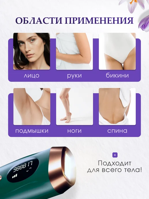 Эпилятор лазерный IPL для домашнего использования женский, зеленый, фото 7