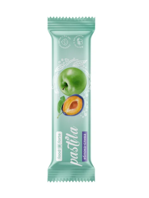 10шт Пастила фруктовая FoodForte (яблоко и слива), 10 шт, фото 2