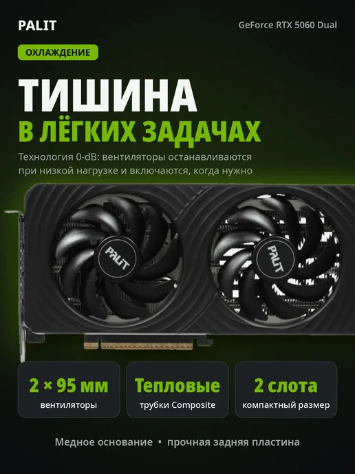 Видеокарта Palit GeForce RTX 5060 INFINITY 2 OC 8GB, 8 ГБ, фото 2