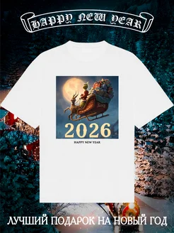 Футболка новогодняя с принтом Гринч