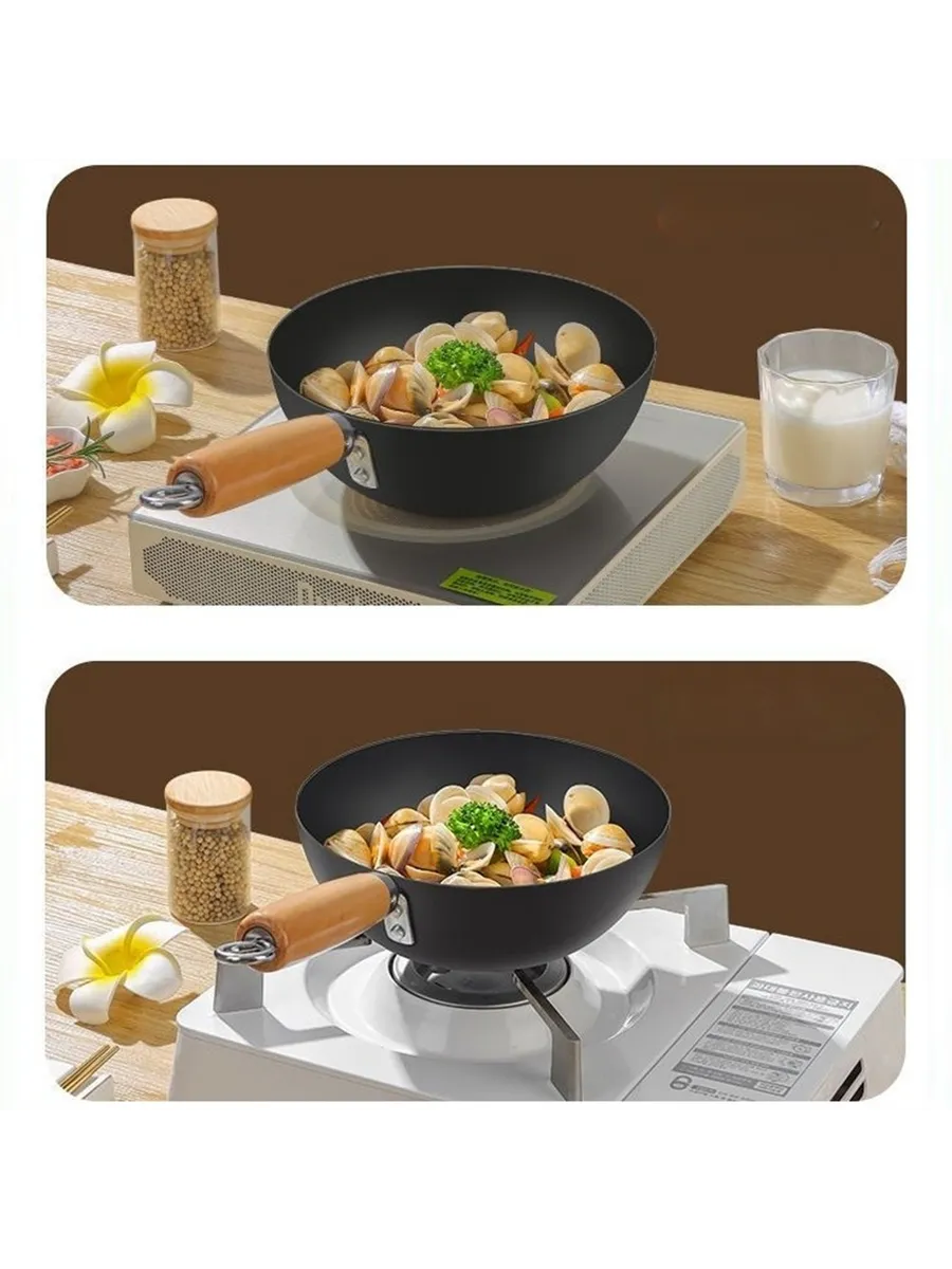 Сковорода с Антипригарным покрытием для Кухни Wok Iron Pots