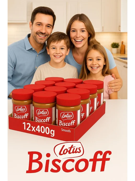 Крем-паста Biscoff Smooth Бельгия 4 шт по 400г, 400 г