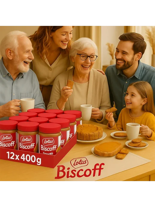 Крем-паста Biscoff Smooth Бельгия 4 шт по 400г, 400 г, 12 шт