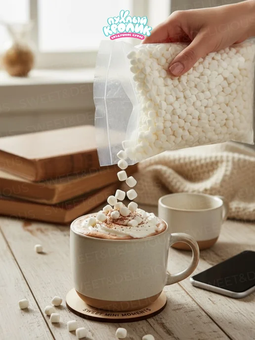 Sweet&delicious Маршмеллоу мини для кофе аромат пломбира 500 грамм, аромат пломбира, фото 3