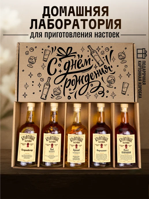 Wood Story Именной набор для приготовления настоек подарочный, вариант