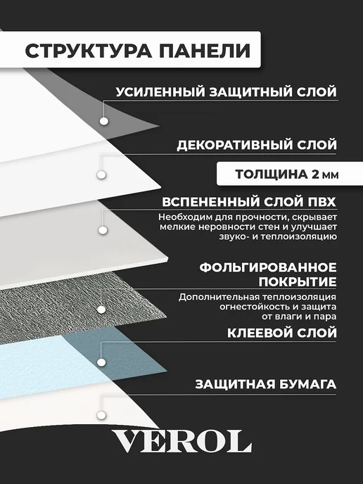 VEROL Самоклеящаяся панель кухонный фартук на стену, 60x300 см, фото 7