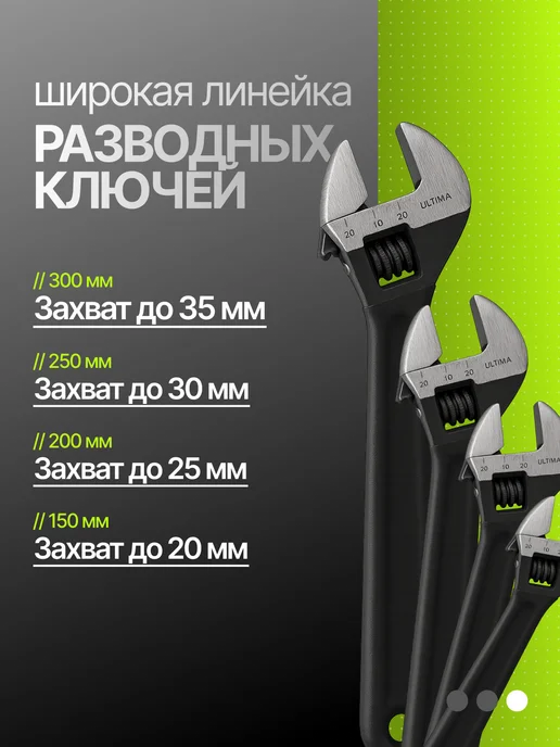 ULTIMA Разводной ключ для сантехники универсальный большой 250 мм, черный, фото 3