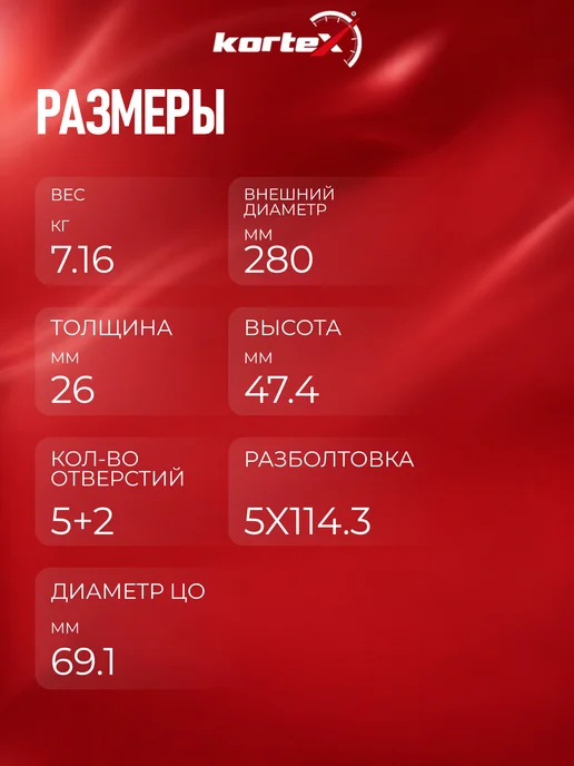 Kortex Тормозной диск Туксон Спортейдж передний вентилируемый, вариант, фото 3