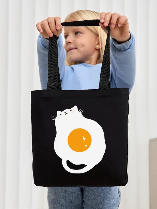 Be lo Us Шоппер детский Котик яичница, черный