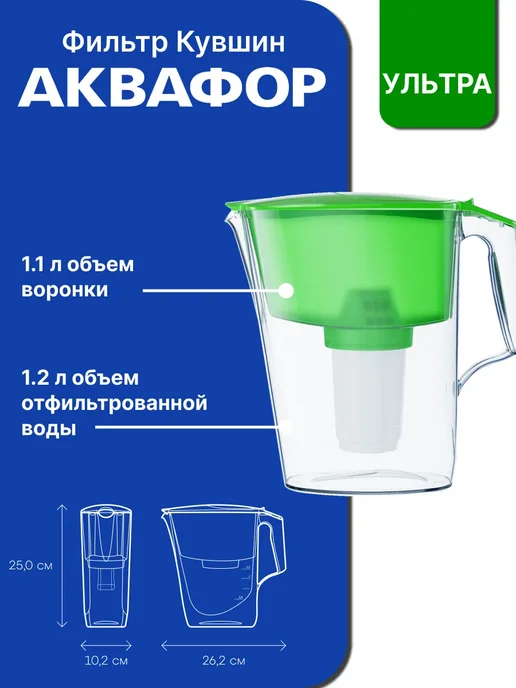 Аквафор Фильтр кувшин Ультра зеленый, зеленый, фото 2