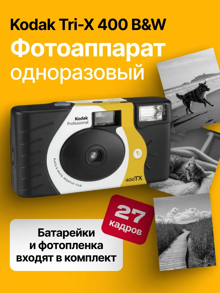 Фотоаппарат пленочный одноразовый Tri-X 400 B&W 27 кадров