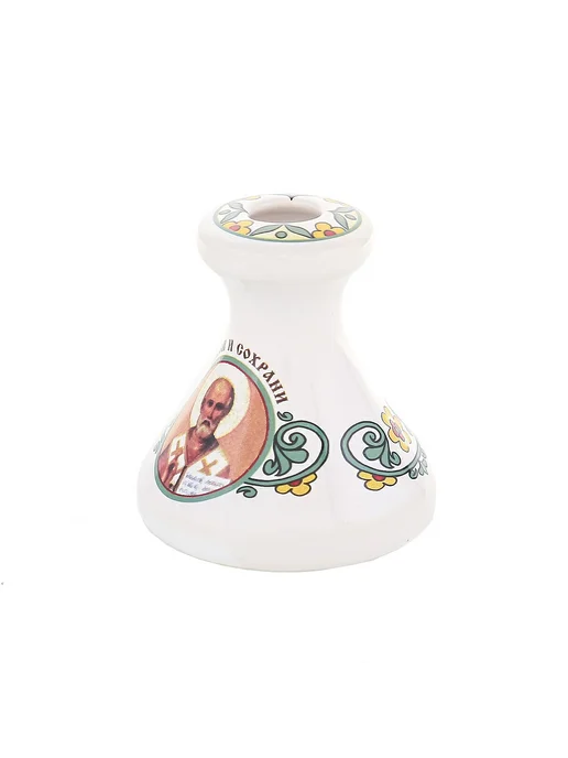 Керамический подсвечник "Николай Угодник", синий, фото 2