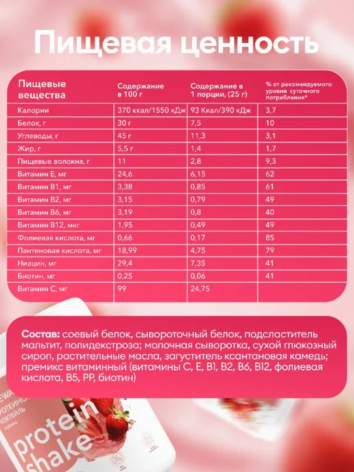 ONEWALIFE Протеин вкус Клубника, Протеиновый коктейль 750 грамм, вариант, фото 4